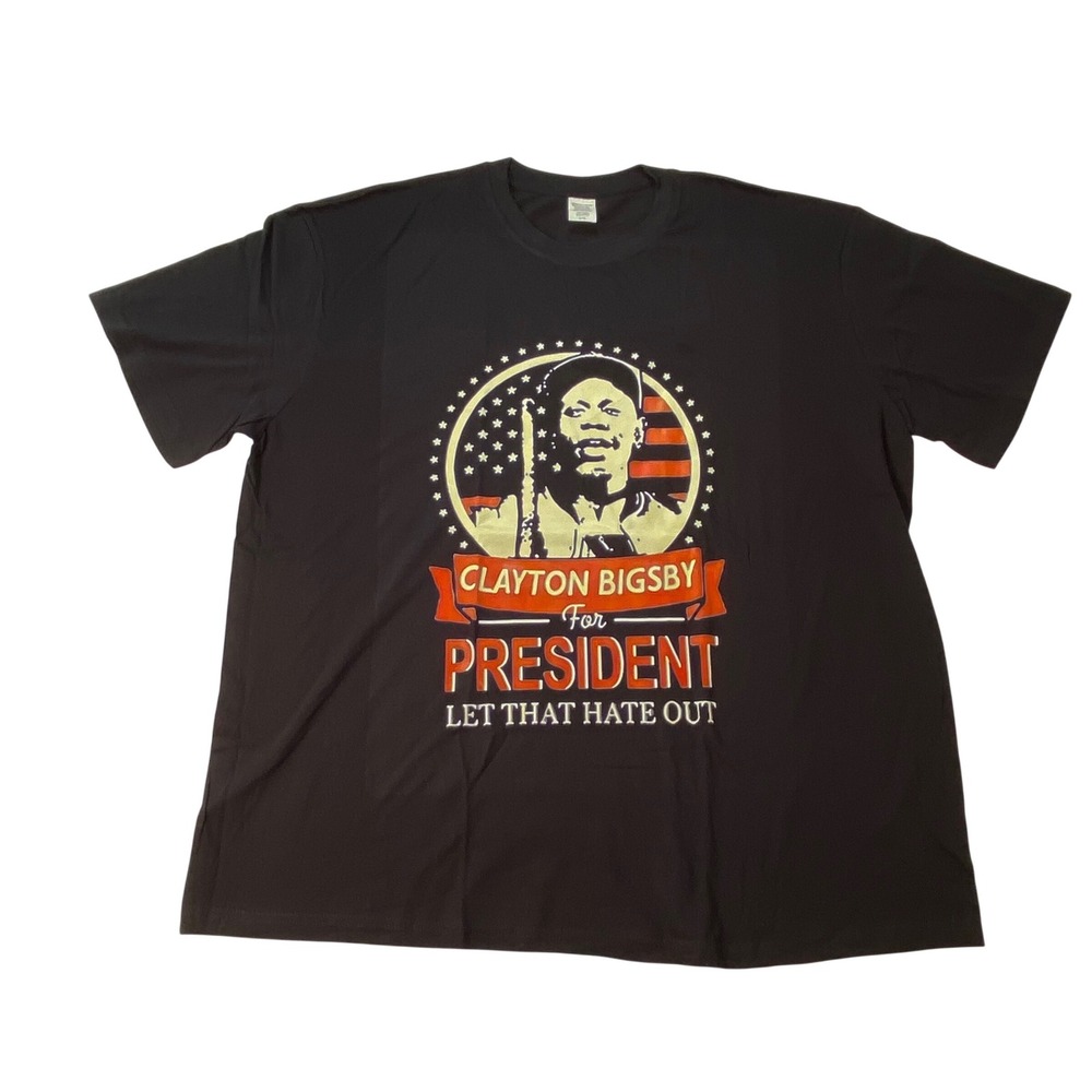 Clayton Bigsby For President Let That Hate Out Black Graphic T-Shirt Mens 2XL